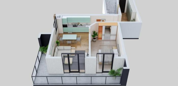 2-room apartment, ნიკო ლომოურის ქუჩა