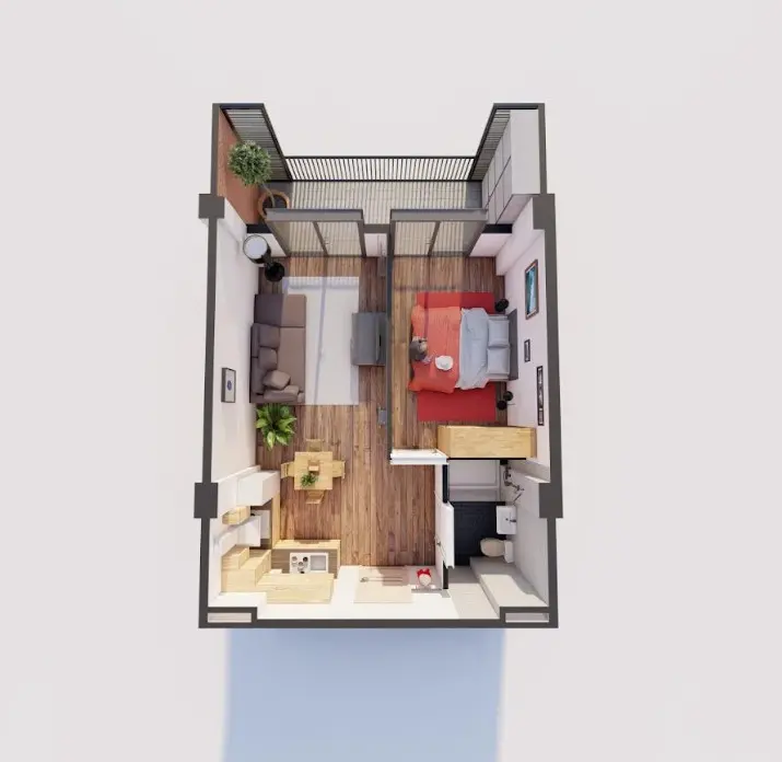 Wohnung mit 1 Schlafzimmer, Znoriszqali-Straße