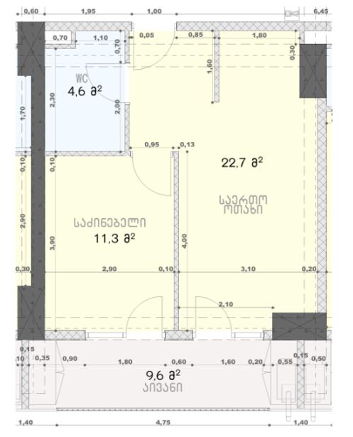 Wohnung mit 1 Schlafzimmer, Anna-Politkowskaja-Straße